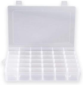 img 4 attached to 📦 Ultimate Plastic Organizer Container Box: 36 Compartments Jewelry Storage with Adjustable Dividers (1 Pack)