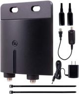📺 ge outdoor tv antenna amplifier low noise signal booster clears pixelated low-strength channels hd tv digital vhf uhf mounting hardware included coax connections black 42179 logo