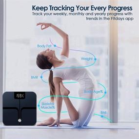 img 2 attached to 📊 Smart Bluetooth Body Fat Scale: High-Precision Digital Bathroom Scale with Wireless Body Composition Analysis, BMI Calculation, and 400 lbs Weighing Capacity