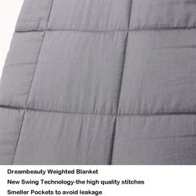 img 1 attached to 🌙 Dreambeauty Cooling Weighted Blanket - Premium 60''x80'' Grey Cotton Blanket with Glass Beads - 17lbs Ideal for 150-200lbs Adults, Women, and Men