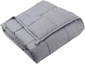 img 4 attached to 🌙 Dreambeauty Cooling Weighted Blanket - Premium 60''x80'' Grey Cotton Blanket with Glass Beads - 17lbs Ideal for 150-200lbs Adults, Women, and Men