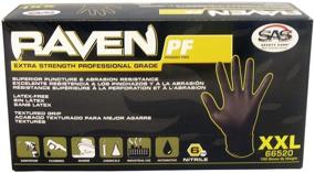 img 1 attached to 🧤 SAS Safety 66518 Raven Nitrile Disposable Gloves - Large - 10 Pack (100 Gloves per Box) - 6 mil Thickness in Black