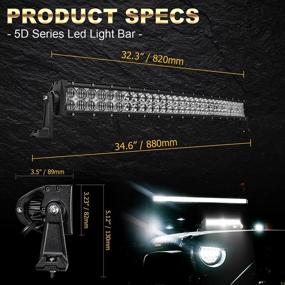 img 2 attached to 🚗 Auxbeam 32-inch 180W Curved LED Light Bar with 5D Lens, generating 18000LM of powerful Spot Flood Combo Beam Lighting. Complete with Wiring Harness for Pickup Trucks, Cars, SUVs, ATVs, UTVs, and Offroad Vehicles.