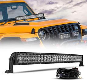 img 4 attached to 🚗 Auxbeam 32-inch 180W Curved LED Light Bar with 5D Lens, generating 18000LM of powerful Spot Flood Combo Beam Lighting. Complete with Wiring Harness for Pickup Trucks, Cars, SUVs, ATVs, UTVs, and Offroad Vehicles.
