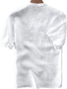 img 3 attached to Utcoco Button V Neck Embroidery X Large Men's Clothing
