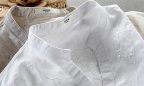 img 2 attached to Utcoco Button V Neck Embroidery X Large Men's Clothing