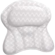 🛁 sierra concepts bath pillow - spa bathtub ergonomic for tub, neck and head support cushion headrest - luxury soft 3d mesh, enhanced suction cups, soaking large, paradise logo