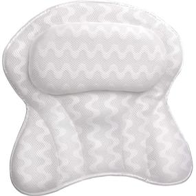 img 4 attached to 🛁 Sierra Concepts Bath Pillow - Spa Bathtub Ergonomic for Tub, Neck and Head Support Cushion Headrest - Luxury Soft 3D Mesh, Enhanced Suction Cups, Soaking Large, Paradise