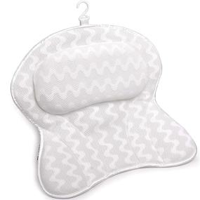 img 3 attached to 🛁 Sierra Concepts Bath Pillow - Spa Bathtub Ergonomic for Tub, Neck and Head Support Cushion Headrest - Luxury Soft 3D Mesh, Enhanced Suction Cups, Soaking Large, Paradise