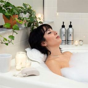 img 1 attached to Подушка для ванны Sierra Concepts - СПА-ванна Эргономическая для ванны, поддержка шеи и головы, подушка-голова - мягкая роскошная 3D-сетка, улучшенные присоски, большая для замачивания, райский.