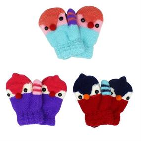 img 2 attached to 🐱 Cute Cat Warm Gloves for Kids: RARITYUS Winter Knitted Mittens 0-6 Years