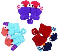 🐱 cute cat warm gloves for kids: rarityus winter knitted mittens 0-6 years logo