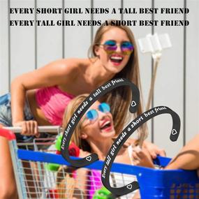 img 2 attached to 👯 Funny Short Tall BFF Matching Gifts - Bracelet Set of 2 - BFF Gift - Short Girl's Essential: Tall Best Friend - BFF Friends Jewelry Set - Friendship Gift - Bestie Gifts