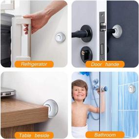 img 1 attached to 🚪 Clear Door Stopper Wall Protector (9pack) - Quiet & Shock Absorbent Gel Bumpers - Wall Shield & Silencer for Door Handle - Door Knob Safety Cover (Clear, 1.97inch)