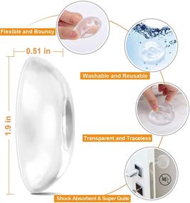 img 3 attached to 🚪 Clear Door Stopper Wall Protector (9pack) - Quiet & Shock Absorbent Gel Bumpers - Wall Shield & Silencer for Door Handle - Door Knob Safety Cover (Clear, 1.97inch)