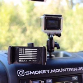img 3 attached to 📱 Металлический держатель для сотового телефона на панель приборов для Jeep Wrangler JK JKU (2011-2018) с дизайном в виде пули - 2 крепления для экшн-камеры, GPS-навигации, iPhone, Android-смартфонов, углеволоконная кевларовая подставка