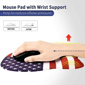 img 3 attached to 🖱️ Enhance Gaming Experience with Ergonomic Mouse Pad and Wrist Support Gel Rest: Perfect for Internet Cafes, Home Offices, and Gamers – Non-Slip Silicone Base, US Flag Design (MP05UF)