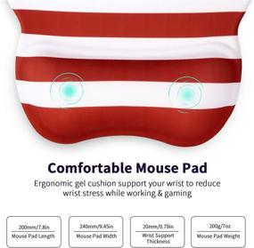 img 2 attached to 🖱️ Enhance Gaming Experience with Ergonomic Mouse Pad and Wrist Support Gel Rest: Perfect for Internet Cafes, Home Offices, and Gamers – Non-Slip Silicone Base, US Flag Design (MP05UF)