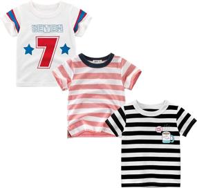 img 4 attached to MSSMART Toddler Boys Summer T-Shirts: Stylish 3-Pack Short Sleeve Tops for Size 2-7T