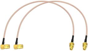 img 3 attached to 🔌 Bingfu 12 inch SMA Female Bulkhead Mount to SMA Male Right Angle RG316 Antenna Extension Cable - 2 Pack (30cm), Compatible with 4G LTE Router, Cellular RTL SDR Receiver