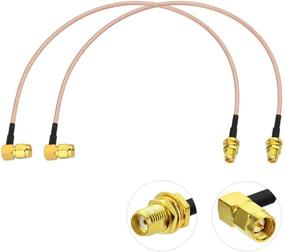 img 4 attached to 🔌 Bingfu 12 inch SMA Female Bulkhead Mount to SMA Male Right Angle RG316 Antenna Extension Cable - 2 Pack (30cm), Compatible with 4G LTE Router, Cellular RTL SDR Receiver