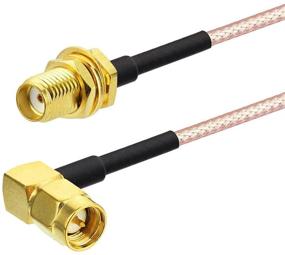 img 2 attached to 🔌 Bingfu 12 inch SMA Female Bulkhead Mount to SMA Male Right Angle RG316 Antenna Extension Cable - 2 Pack (30cm), Compatible with 4G LTE Router, Cellular RTL SDR Receiver