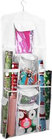 img 4 attached to Maximize Closet Space with ProCase Double-Sided Hanging Gift Wrap Organizer - Efficient Storage for Wrapping Paper Rolls, Bows, and Ribbons