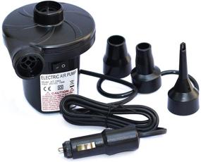 img 4 attached to 🔌 12V DC Electric Air Pump for Inflatables by LotFancy - Portable Inflator/Deflator Pump for Kayaks, Outdoor Camping, Air Mattress, Air Bed, Raft, Pool Toys - 3 Nozzles, Quick-Fill