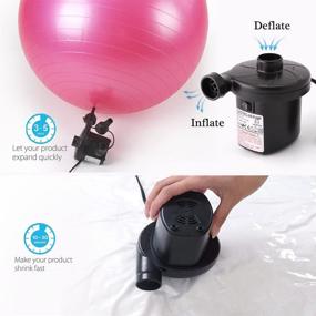 img 2 attached to 🔌 12V DC Electric Air Pump for Inflatables by LotFancy - Portable Inflator/Deflator Pump for Kayaks, Outdoor Camping, Air Mattress, Air Bed, Raft, Pool Toys - 3 Nozzles, Quick-Fill