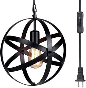 img 3 attached to 💡 Rustic Metal Chandelier Pendant Light: Tomshin-e Plug in Hanging Light for Kitchen Dining Room Farmhouse