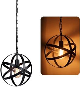 img 2 attached to 💡 Rustic Metal Chandelier Pendant Light: Tomshin-e Plug in Hanging Light for Kitchen Dining Room Farmhouse