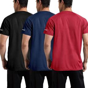 img 2 attached to 🏃 Men's Quick Dry Moisture Wicking Running Shirts - 3 Pack of Short Sleeve Mesh Athletic T-Shirts