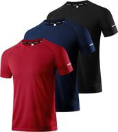 🏃 men's quick dry moisture wicking running shirts - 3 pack of short sleeve mesh athletic t-shirts logo