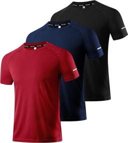 img 4 attached to 🏃 Men's Quick Dry Moisture Wicking Running Shirts - 3 Pack of Short Sleeve Mesh Athletic T-Shirts