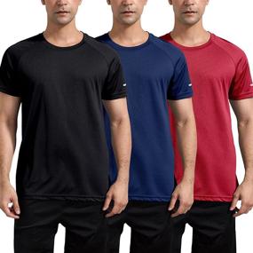 img 3 attached to 🏃 Men's Quick Dry Moisture Wicking Running Shirts - 3 Pack of Short Sleeve Mesh Athletic T-Shirts