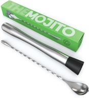 glogex stainless steel cocktail muddler and bar spoon mojito kit - perfect your mixology skills with this 9 inch bartender muddler and shaker set logo