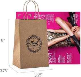 img 1 attached to 🛍️ Bulk Brown Gift Bags 5.25x3.75x8 with Handles - Perfect for Weddings, Parties, and Merchandise