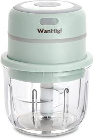 img 4 attached to 🧄 WanHigl Mini Garlic Chopper: Wireless Electric Food Processor, Rechargeable, Portable & Easy to Clean - 300ml Glass Bowl - Ideal for Garlic, Onion, Ginger, Pepper, Spice & Vegetables (Green)