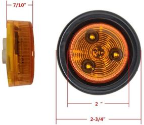 img 3 attached to 🚛 4-Pack NOVALITE 2" Round Amber LED Trailer Lights, Side Marker Lights with Dark Amber Lens, 3 LEDs, Rubber Grommet Flush Mount, 2-Wire Pigtail, Waterproof for Trucks, RVs - Universal