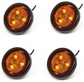 img 4 attached to 🚛 4-Pack NOVALITE 2" Round Amber LED Trailer Lights, Side Marker Lights with Dark Amber Lens, 3 LEDs, Rubber Grommet Flush Mount, 2-Wire Pigtail, Waterproof for Trucks, RVs - Universal