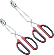 premium hinmay stainless steel scissor tongs set - 🔪 10-inch and 12-inch (set of 2) for ultimate kitchen precision logo