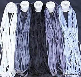 img 2 attached to 🎀 Essential Grey Silk Ribbons - 100% Pure, 7mm Wide, 5 Spools in Stunning Grey Tones - Covers 55 Yards