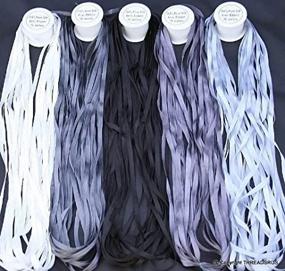 img 3 attached to 🎀 Essential Grey Silk Ribbons - 100% Pure, 7mm Wide, 5 Spools in Stunning Grey Tones - Covers 55 Yards