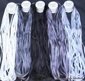 img 1 attached to 🎀 Essential Grey Silk Ribbons - 100% Pure, 7mm Wide, 5 Spools in Stunning Grey Tones - Covers 55 Yards