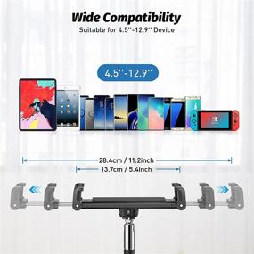 img 1 attached to 📱 Klsniur Tablet Floor Stand: Height Adjustable Gooseneck iPad Stand Holder 360°Flexibility for iPad Mini Air Pro 12.9&#39;&#39;/11&#39;&#39;, Galaxy Tab, Kindle, Cell Phones (4.5&#39;&#39;-13&#39;&#39;)