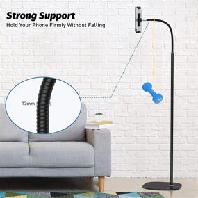 img 2 attached to 📱 Klsniur Tablet Floor Stand: Height Adjustable Gooseneck iPad Stand Holder 360°Flexibility for iPad Mini Air Pro 12.9&#39;&#39;/11&#39;&#39;, Galaxy Tab, Kindle, Cell Phones (4.5&#39;&#39;-13&#39;&#39;)