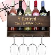 🍷 retirement wine gifts for women 2021 - our retired, time to wine down wine rack: perfect retirement gift for women wine lovers and fun retired gifts for women logo