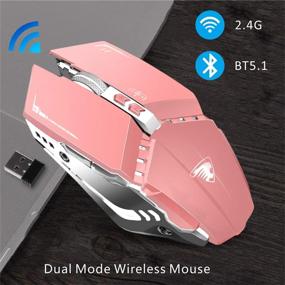 img 3 attached to 🐁 TENMOS T21 Bluetooth Mouse: Rechargeable Dual Mode Wireless Gaming Mouse, Silent and Portable - Pink