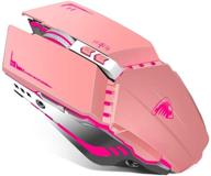 🐁 tenmos t21 bluetooth mouse: rechargeable dual mode wireless gaming mouse, silent and portable - pink logo