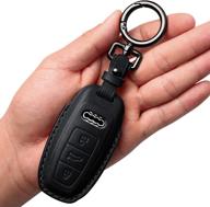 🔑 premium leather key fob cover for audi 2019-2021 models - keychain included logo